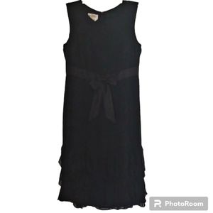 Talbots silk Black sleeveless dress 6 holiday Classic old money vintage Goth